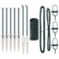 vidaXL Tvora su stulpais Žalia 0,8 x 10 m Plienas ir PVC