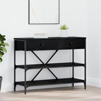 konsolės staliukas juodai ąžuolui 100x34.5x75 cm inžinerinė mediena
