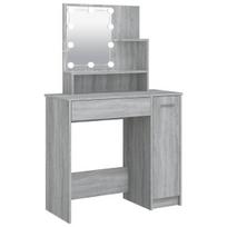 Kosmetinis staliukas，Makiažo stalas su LED, pilkas ąžuolo, 86,5x35x136cm CFE2799406