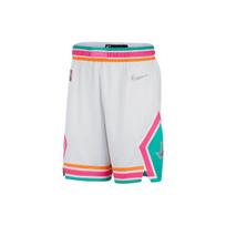 Nike NBA dryžuoti krepšinio treniruočių šortai SW gerbėjų leidimas 21-22 sezono Spurs vyriški šortai Balti DB4151-100 L
