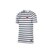 Nike Dri-Fit spalvotas dryžuotas apvalios apykaklės megztinis trumpomis rankovėmis futbolo marškinėliai vyriški viršutiniai drabužiai baltas 893359 XL