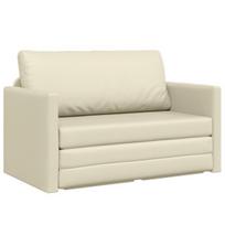 Grindinė sofa-lova 2-in-1 Kreminė 124x71x78 cm Dirbtinė oda