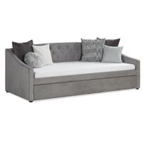 Sofa-lova, Aptraukta lova, 90x200 cm, Pilka