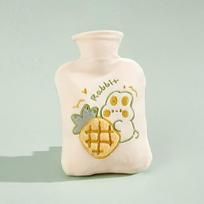 Karšto vandens butelis su užvalkalu,  028 Pineapple Rabbit-Cream Yellow-Seiko Siuvinėjimas