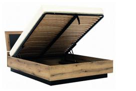 Lova Liveo ARIS AS14 180 cm, su led apšvietimu, ruda/juoda