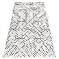 Kilimas sizalio virvelės FLAT 48731960 Kvadratai, rombai, geometrinis kremastaas / pilka