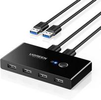 USB jungiklis 2 dalių KVM USB jungiklis su 2 įėjimais ir 4 išėjimais duomenų perdavimui Ugreen