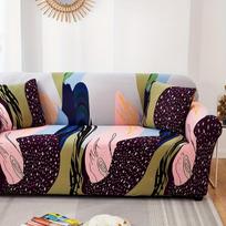 Elastingas apsauginis sofų užvalkalas,  Violetinė Rožinė