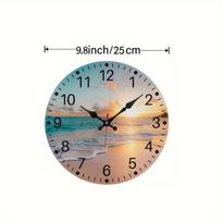 Sieninis laikrodis su paplūdimio saulėlydžio dizainu, 9,8 colio / 25 cm