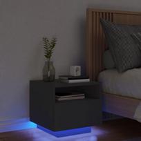 Naktinė spintelė su led lemputėmis, juoda, 40x39x37cm