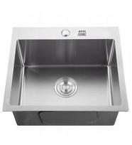 Vieno dubens virtuvės kriauklė Inox 46x45 + sifonas, be skylės