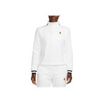 Nike Court Dri-FIT Heritage Siuvinėto Logotipo Pusaukštės Apykaklės Palaidinė Moteriški Viršutiniai Drabužiai Baltas FB4152-100 S