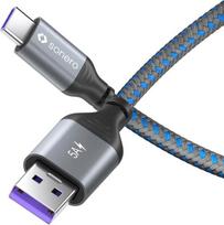 Sonero Usb-c į Usb-a įkrovimo laidas, 2m, 5v/5a, pilkai-mėlynas