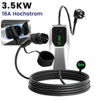 Nešiojamas elektromobilių įkrovimo laidas Junsun 3.5kW 6-16A 1 fazė Type2 8m 230V-380V IP65