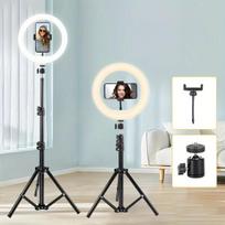 Asmenukių lazda ("Selfie sticks") Stovas su LED žiedo šviesa