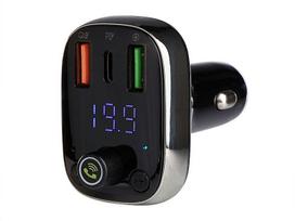 FM moduliatorius WAYME 12/24V su USB-C PD, QC4.0+, Auto-ID, voltmetru ir laisvų rankų įranga