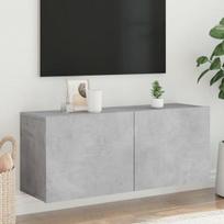 Prie sienos montuojama tv spintelė, betono pilka, 100x30x41cm