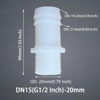 Žarnos jungtis su išoriniu sriegiu G1/2 G3/4, G1/2–20 mm (3/4 colio)