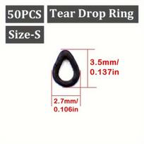Žvejybos sistemėlių žiedai, ašaros formos, 50 vnt., 50vnt-Tear Drop-S