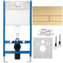 Įleistinis Wc Rėmas Rea T Brush Gold + Mygtukas Paslėptam Rėmui T