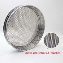 Nerūdijančio plieno perforuotas sietas, 30 cm skersmuo, 3 mm / 0,118 colio