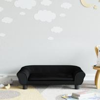vidaXL Vaikiška sofa, juodos spalvos, 70x45x26cm, aksomas
