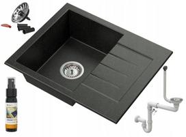 Granito kriauklė Granitan click-clack kamštis chromas rinkinys