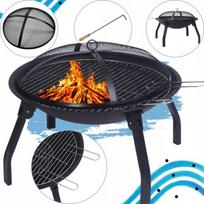 Lauko ugniakuras su dangčiu Torino 55 cm, plieninis, juodos spalvos