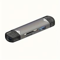 6-in-1 USB 3.0 kortelių skaitytuvas,  Pilka