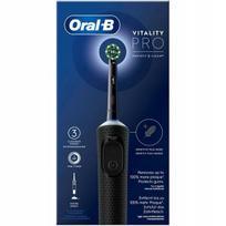 "Oral-B Vitality Pro D103 Protect X Clean" (kryžminio veikimo juodas) + 4 tikslūs pakaitalai + baltas dėklas + 2x išspaudiklis