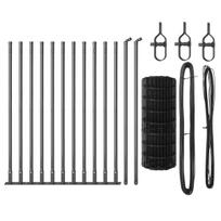 vidaXL Tvora su stulpais Pilka 0,4 x 25 m Plienas ir PVC