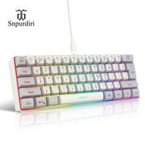 Laidinė žaidimų klaviatūra 60%,  V800 pilka ir balta