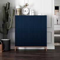 Komoda TV Meble Lindner 112 cm granatinis matinis, metalinis rėmas