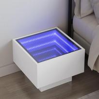 vidaXL Naktinis staliukas su Infinity LED, baltas, 40x40x30cm