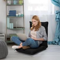 Costway grindų sofa paminkštinta grindų kėdė Reguliuojama žaidimų kėdė Lazy Sofa lango kėdė juoda