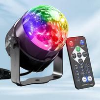 LED diskotekos kamuolys su nuotolinio valdymo pulteliu