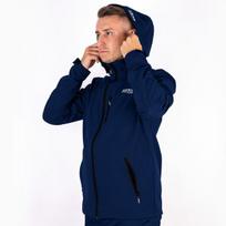 Vyriška striukė su gobtuvu, atspari vandeniui, tamsiai mėlyna – lietaus striukė WATERPROOF-729