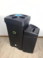Šiukšliadėžė vienkartiniams puodeliams ir skysčiams su 33 l talpa plastikininiams puodelių dangteliams, 100 l