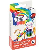 Vaškinės kreidelės Fiorello Jumbo, tribriaunės, 12 spalvų
