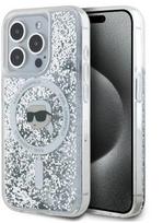 Karl Lagerfeld Liquid Glitter Karl Head MagSafe dėklas iPhone 15 Pro - skaidrus