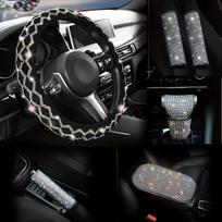 6 dalių ryškūs automobilio interjero priedai su blizgučiais , Spalvinga