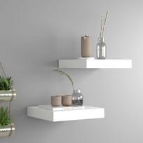vidaXL Pakabinamos lentynos, 2vnt., baltos, 23x23,5x3,8cm, MDF
