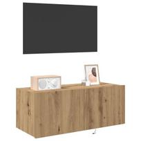 televizoriaus sieninis spintelė su LED apšvietimu, meistriškas 80x35x31 cm