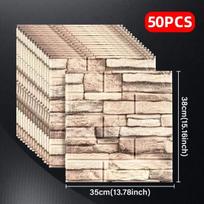 3D plytų putplasčio sienų lipdukai
