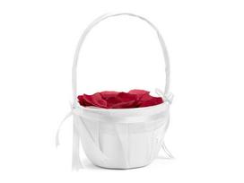 Vestuvinis krepšelis rožių žiedlapiams 26 cm, baltas