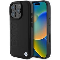 BMW karštai štampuotas odinis dėklas iPhone 16 Pro Max“ – juodas