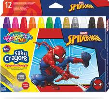 Išsukamos šilkinės kreidelės Colorino Marvel Spider-Man, 3 in 1, 12 spalvų