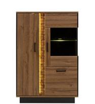 Vitrina Liveo Dorian DN5, su led apšvietimu, ruda