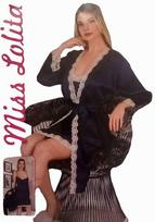 Naktinių ir chalato komplektas moterims Miss Lolita, mėlynas
