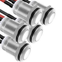 5 vnt. 12mm metaliniai mygtukiniai jungikliai su laidais